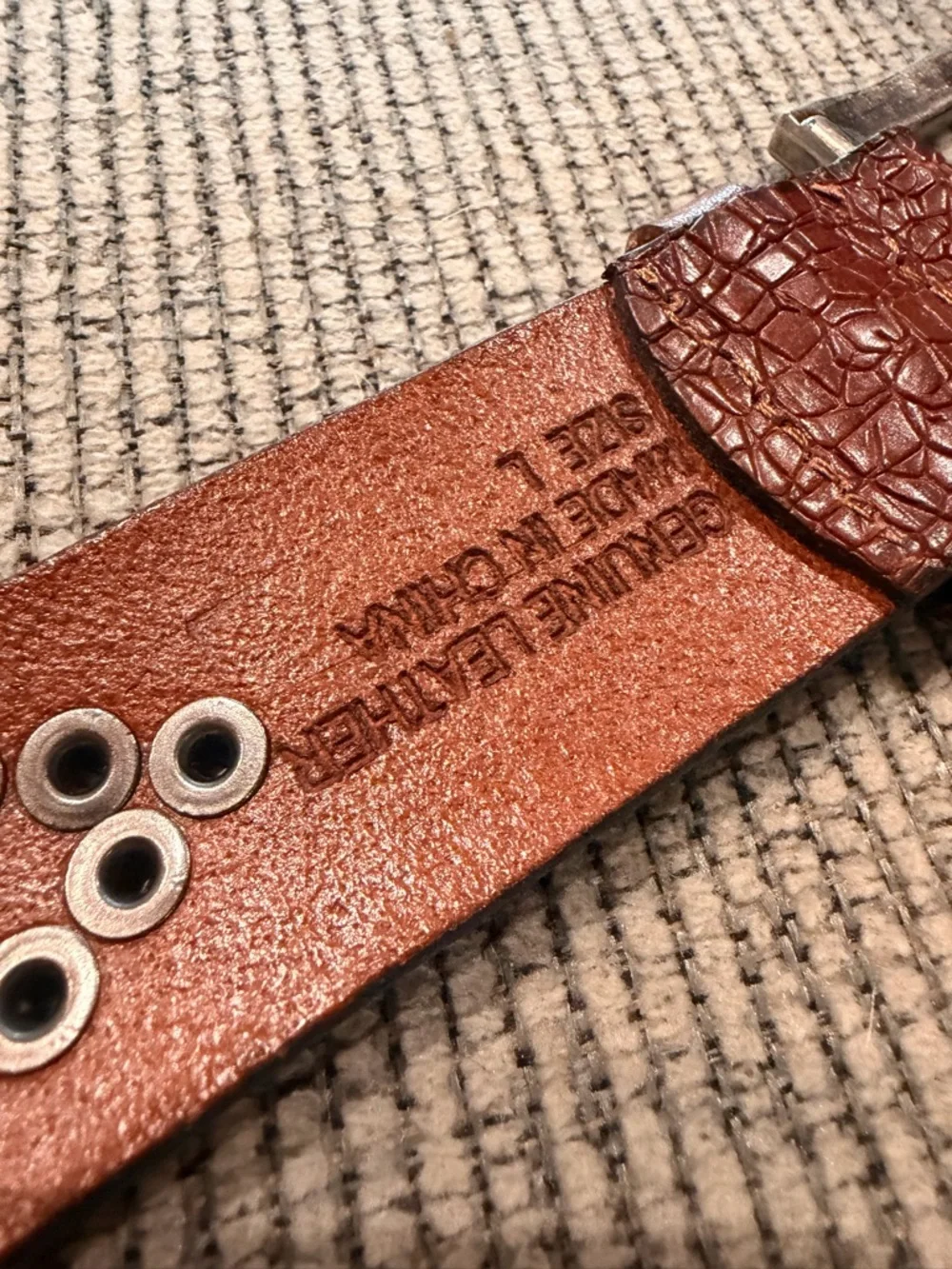 Brown Western Genuine Leather Belt with Metal Accents Multicolor Studded Size L